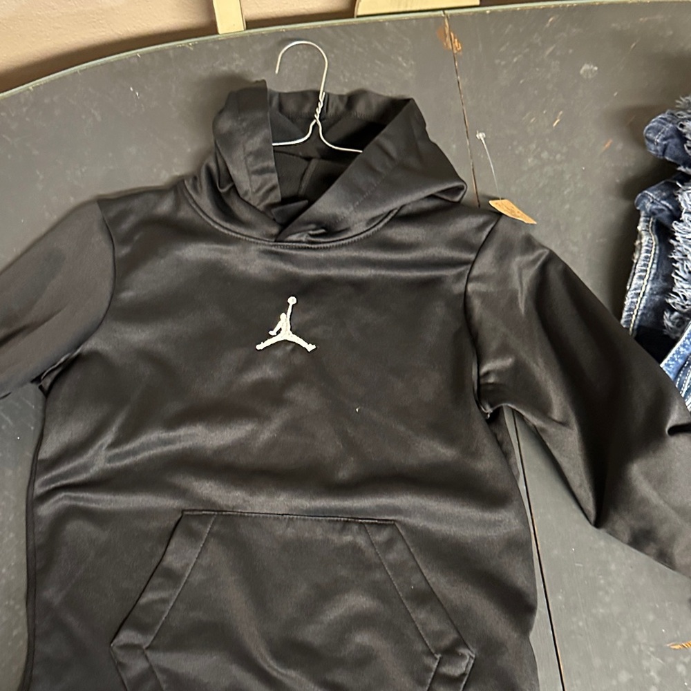Jordan Black Hoodie with Red Logo